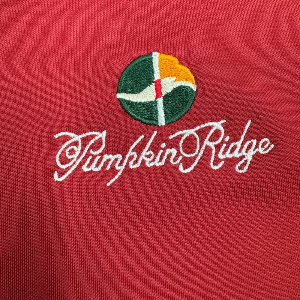 Nike Golf Red Dri-FIT Standard Fit Polo Shirt Pumpkin Ridge Golf‎ Club Mens XL